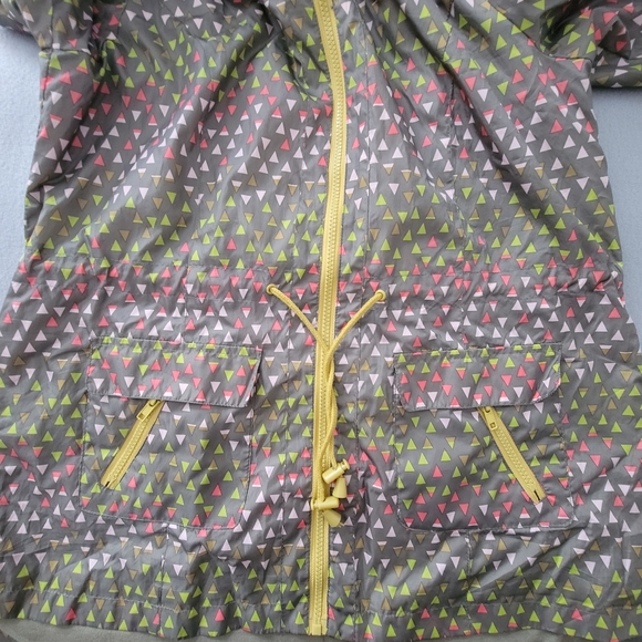 MOSSIMO SUPPLY CO Zip Up Multicolor Print Hooded Windbreaker Jacket Women's L - Picture 5 of 11